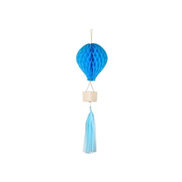 Lichtblauwe honeycomb luchtballon decoratie - 28 cm