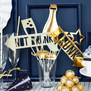Photo Booth rekwisieten in goud 8x