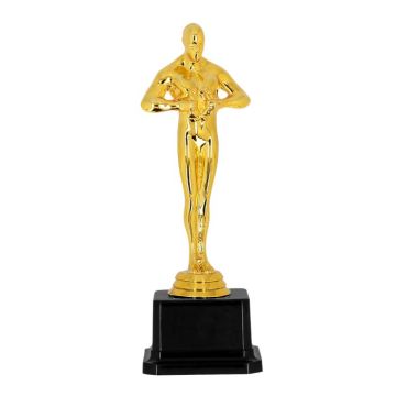 Goudkleurige Hollywood award statuette - 21 cm