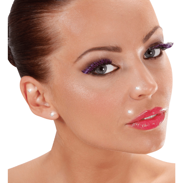 Gezichtsv steen rhinestone piercing - set van 2