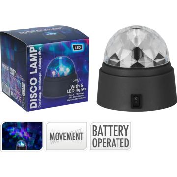 Disco lamp met 6 LED-lampen in groen, blauw en rood