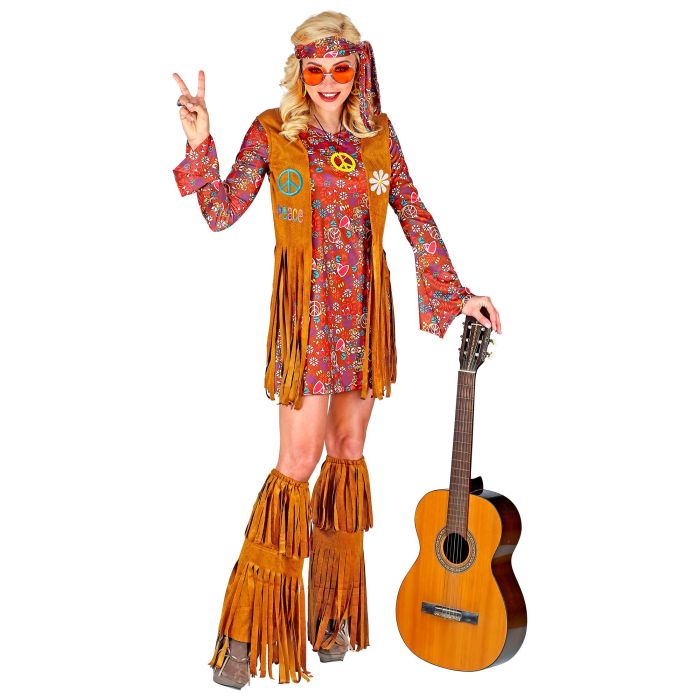 Hippiejurk met franjesvest en laarzenoverrokken