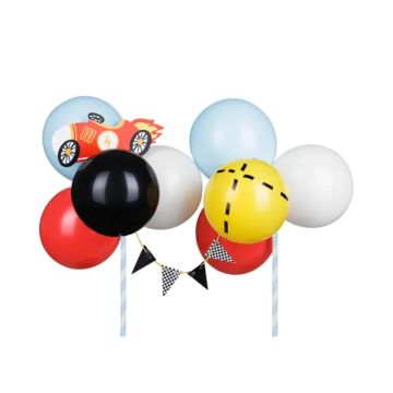 Ballon kagedekorationspinnen met auto's mix 8x - 29 cm