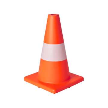 Oranje kegel met witte streep - 30 cm