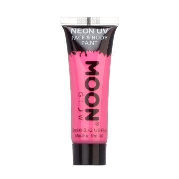 Neon UV gezicht- en lichaamsverf, roze Moon Creations - 12 ml 