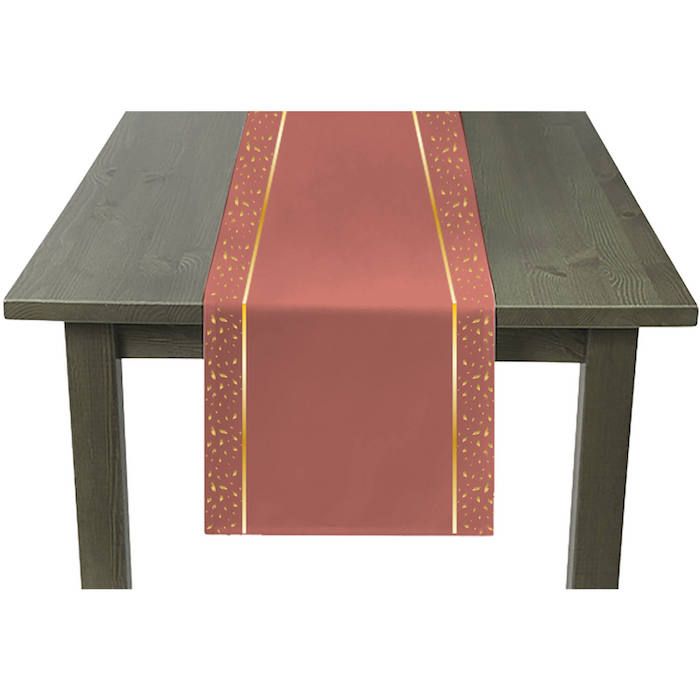Tafelloper Golden en Koperrood - 240 x 35 cm