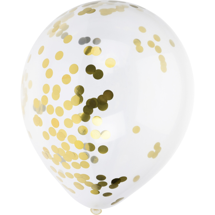 Ballon met gouden confetti 8x - 30 cm