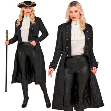Victoriaanse mantel voor dames in zwart
