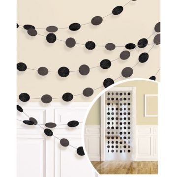 Zwart Glittergordijn - 213 cm