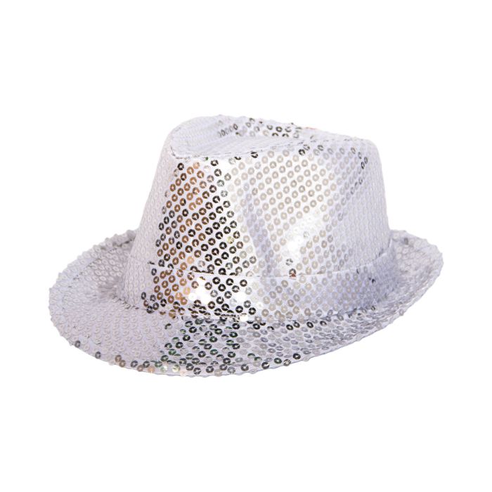 Zilveren hoed met glitter