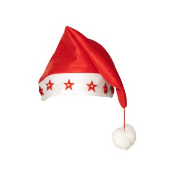 Kerstmanmuts met sterren rood