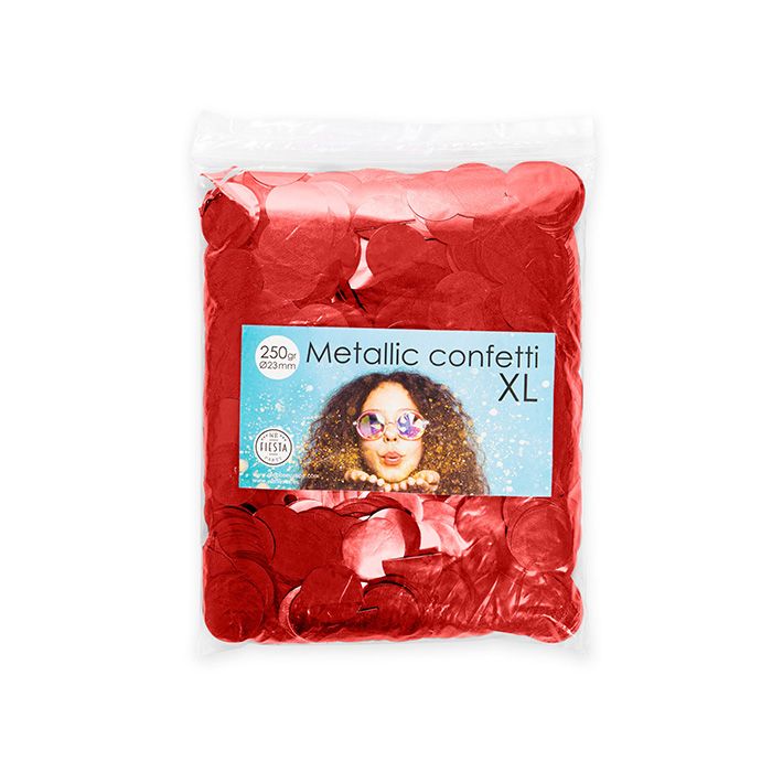 Ronde Metallic Rode Confetti - 250 gram