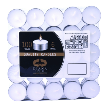 Theelichtjes wit 100x - 6 uur