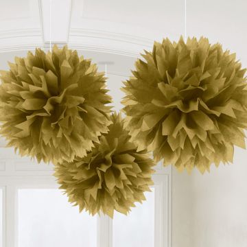 Pompons in Goud 3x - 40 cm
