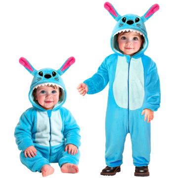 Monsterkostuum voor baby in turquoise blauw