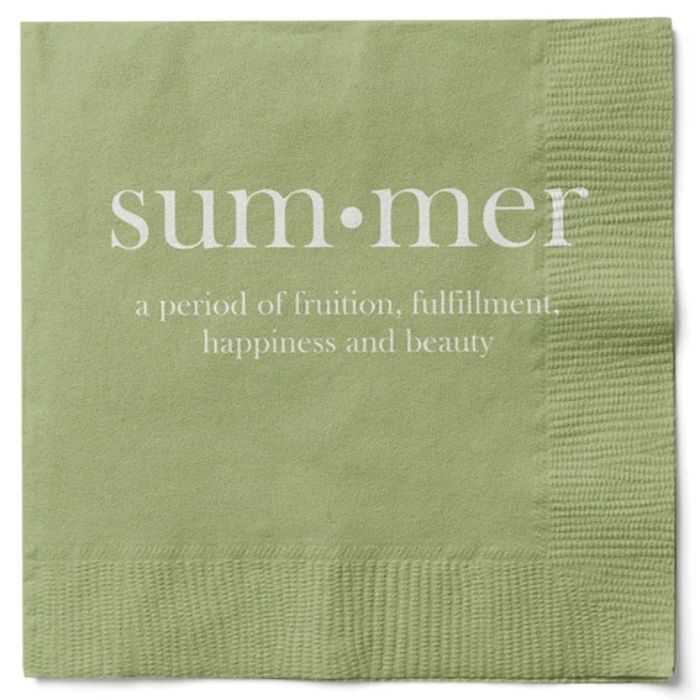 Servetten in groen met witte opschrift zomer 20x Het Oude Apotheek