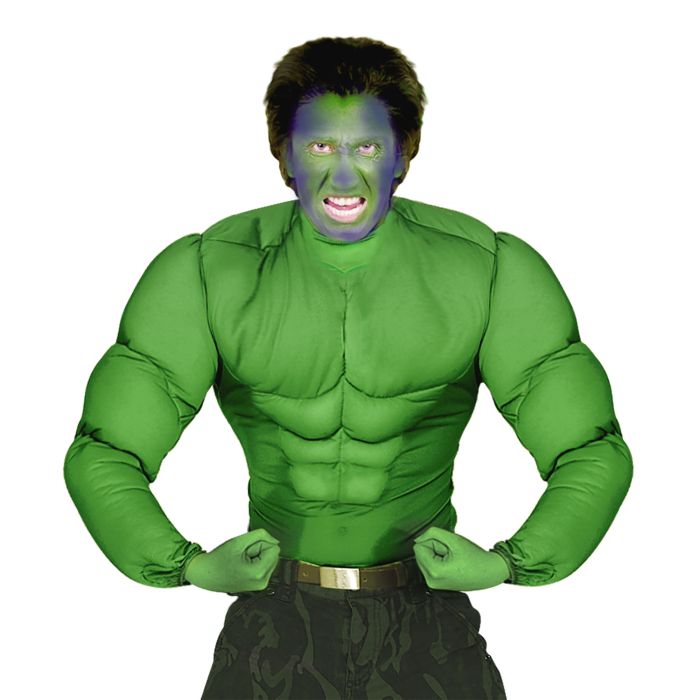 Groen muscle shirt met gepolsterde spieren