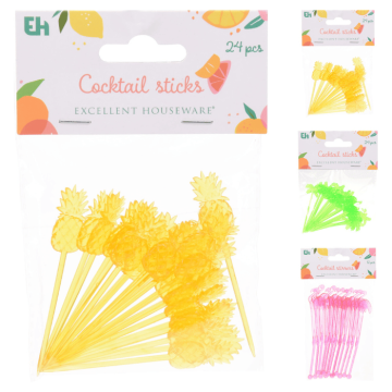 Cocktailprikkers Hawaii motieven 24x - 8 cm