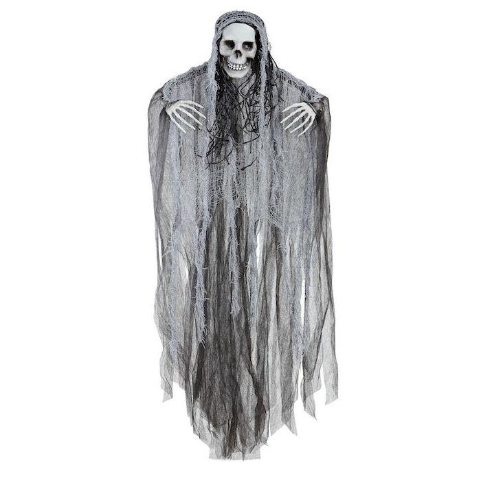 Zwart doodskelet spook - 90 cm
