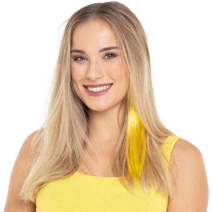 Neon gele haar extension