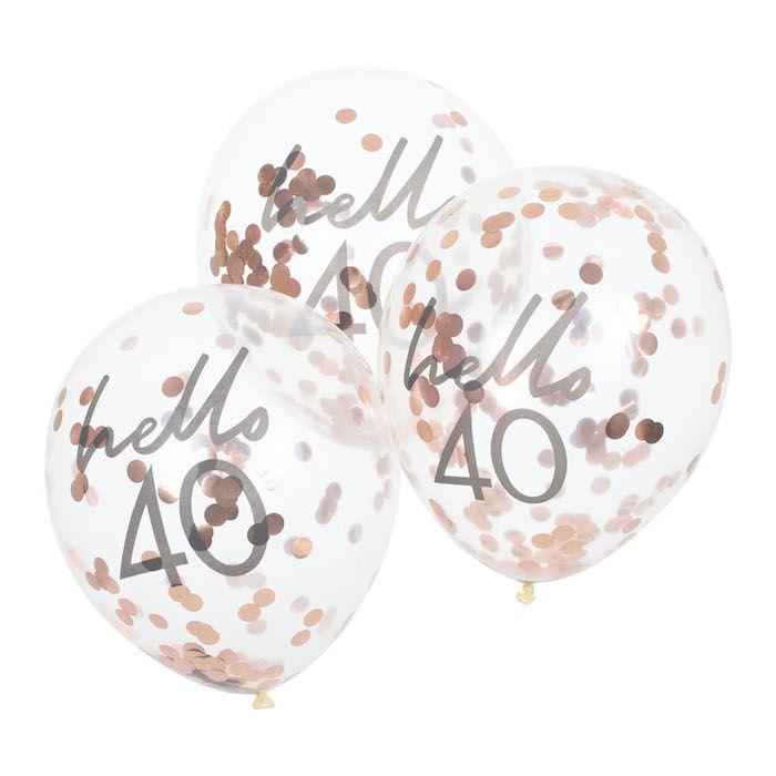 Hello 40 roségouden verjaardagsballonnen 5x 