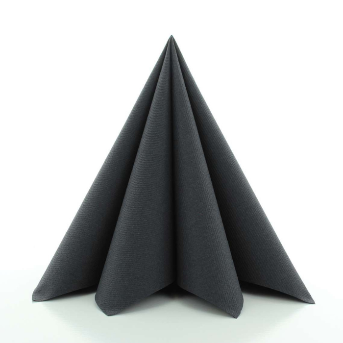 Luxe servetten zwart 12x - 40x40 cm