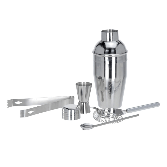 Cocktail shaker set roestvrij staal - 5 delen