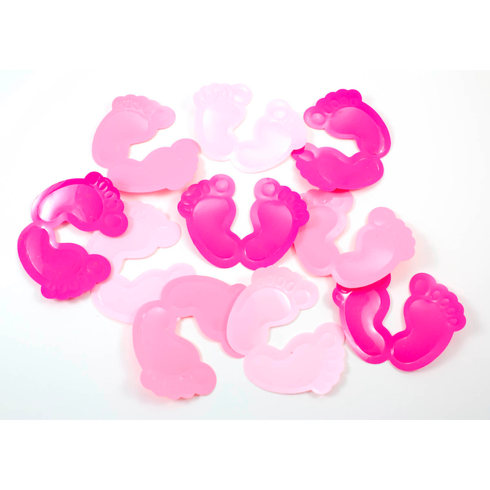 Roze en lichtroze babyvoetjesconfetti - 8,5  6,5 cm