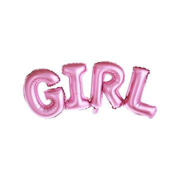 Roze Girl letter folieballon - 74x33 cm