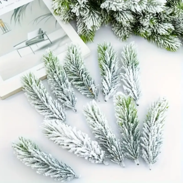 Kunstkersttakken met sneeuwdecoraties 18x 