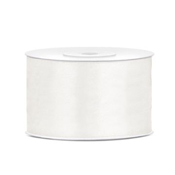 Licht crèmekleurig satijnen lint - 38 mm x 25 m