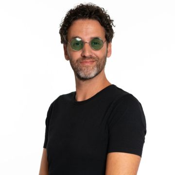 Ronde Lennon zonnebrillen groen