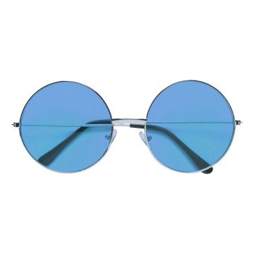 Neon zonnebrillen rond blauw - onesize