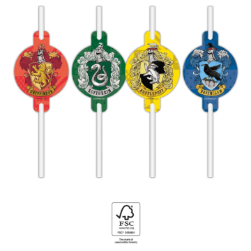 Harry Potter® papieren rietjes 4x - 21,5 cm