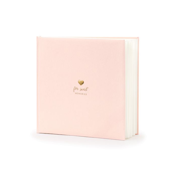 Gastenboek "For Sweet Memories" Roze - 20,5 x 20,5 cm