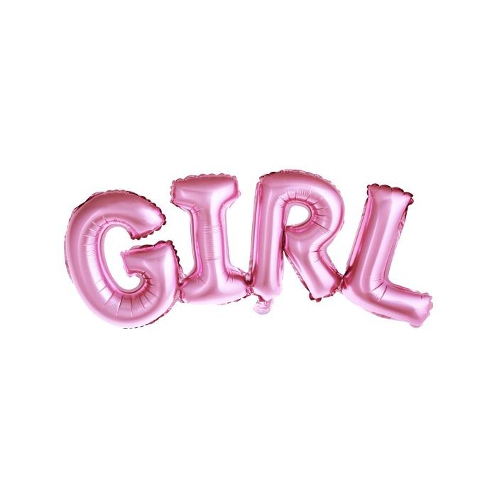 Roze Girl letter folieballon - 74x33 cm