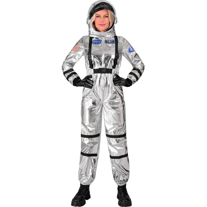 Zilveren astronautenkostuum voor dames