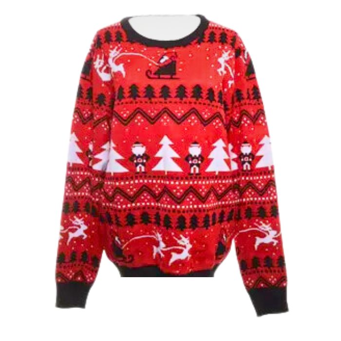 Kersttrui rood stilet 