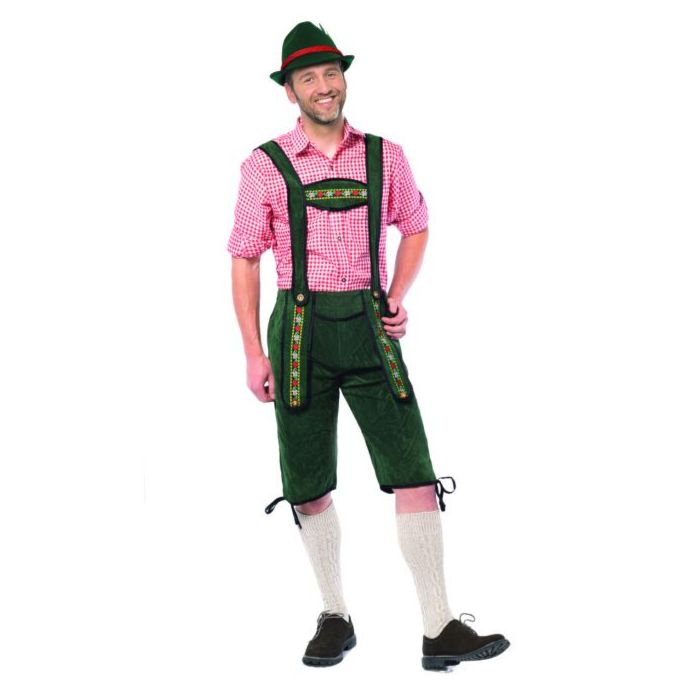 Tyroler lederhosen broek Johann lang groen