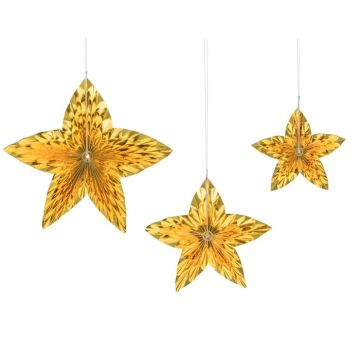 Sterrosetten in Goud 3x - 24-40cm