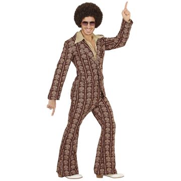 70's disco kostuum in bruin voor heren