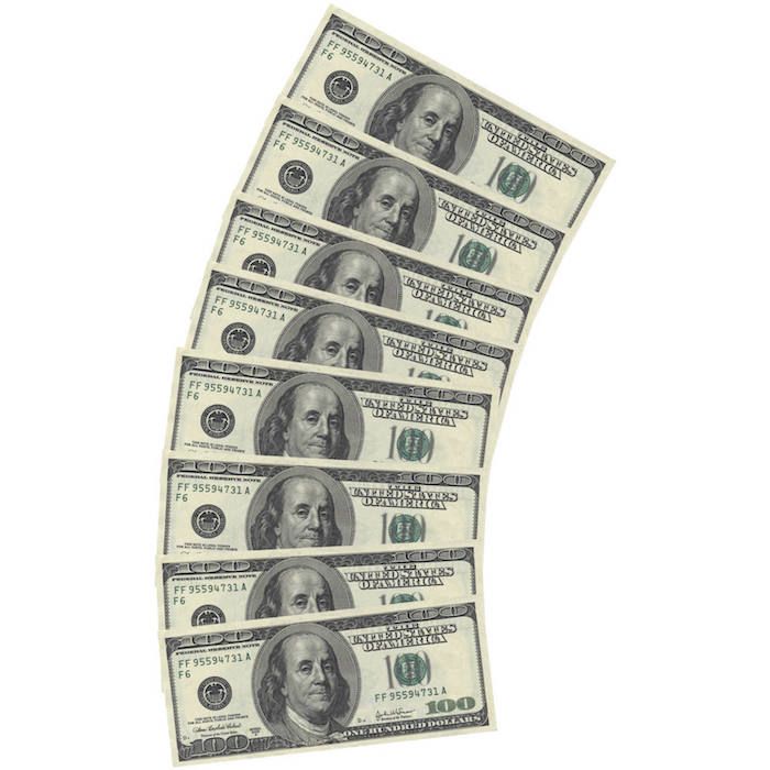 100-dollar servetten 10x - 33x33 cm