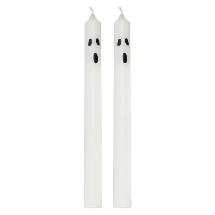 Halloween spook kaars 2x - 24x2,2 cm