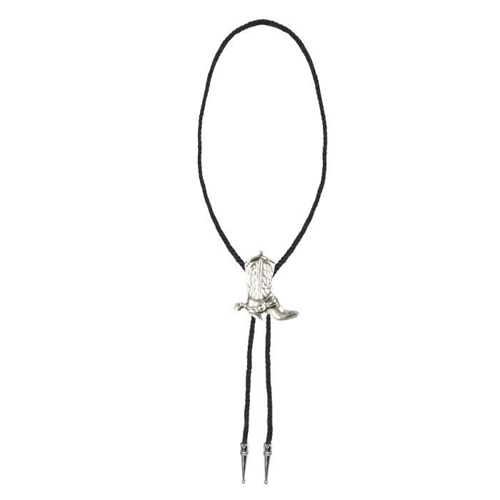Zilveren western cowboylaarzen ketting