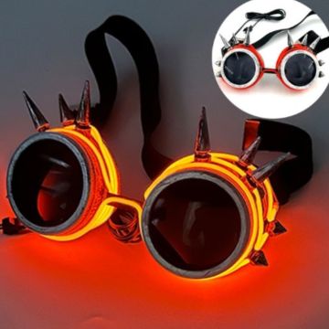 LED-bril met spikes oranje