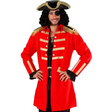 Rood piratenkapitein-kostuum voor heren