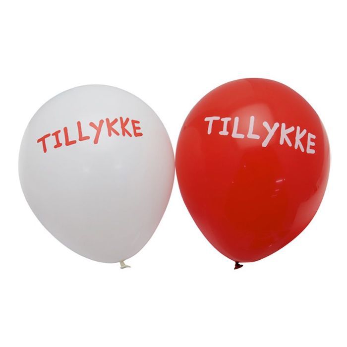 Gefeliciteerd Ballonnen in Rood en Wit 6x - 25 cm