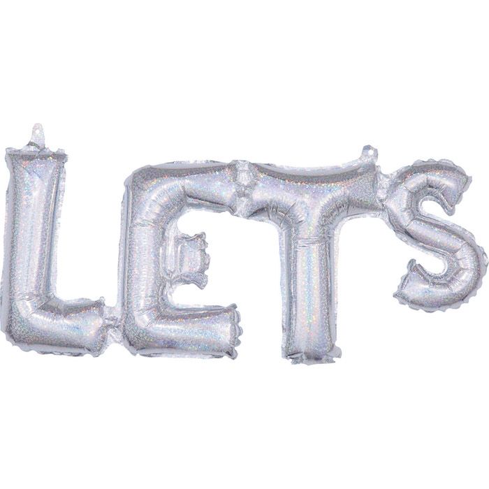 "LETS " Holografische Folieballon - 53 cm
