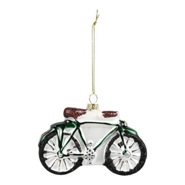 Glitter fiets met gouden draad voor hanger Det Gamle Apotek