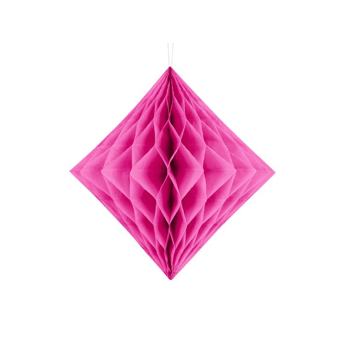 Diamant honeycomb in donkerroze - 30 cm